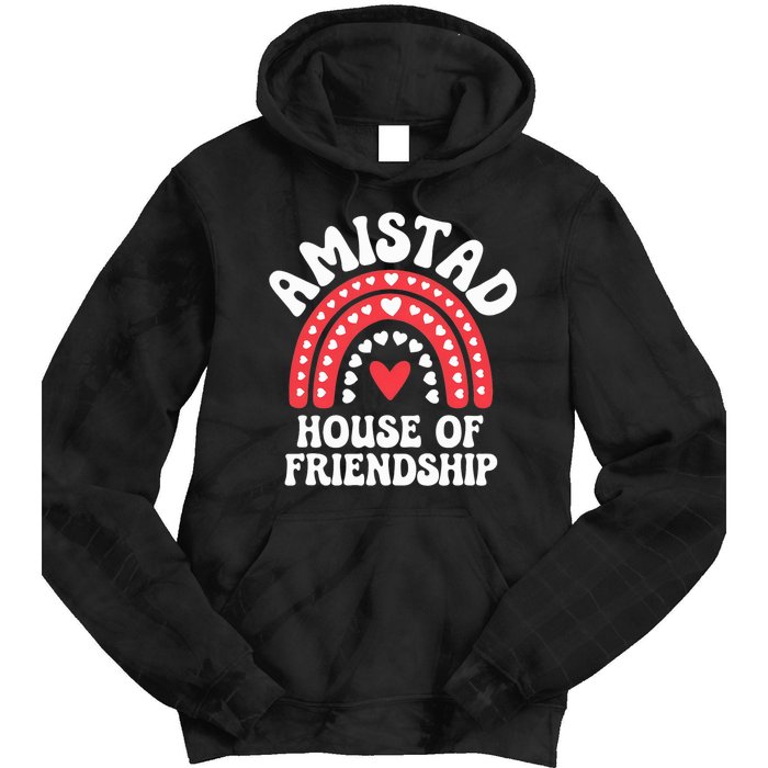 Amistad House Of Friendship Boho Heart Rainbow Tie Dye Hoodie