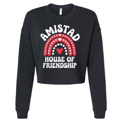 Amistad House Of Friendship Boho Heart Rainbow Cropped Pullover Crew