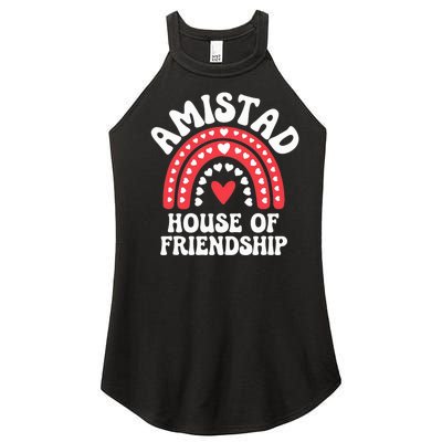 Amistad House Of Friendship Boho Heart Rainbow Women’s Perfect Tri Rocker Tank