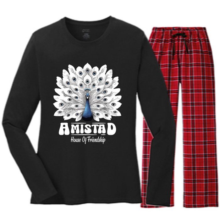 Amistad House Of Friendship Rca School Amistad House Red Women's Long Sleeve Flannel Pajama Set 