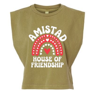 Amistad House Of Friendship Boho Heart Rainbow Garment-Dyed Women's Muscle Tee