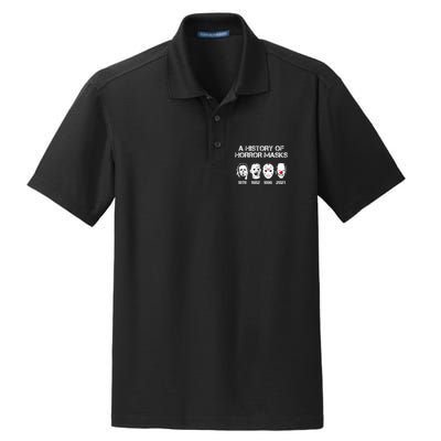 A History Of Horror Masks Halloween Funny Costume AntiBiden Dry Zone Grid Polo