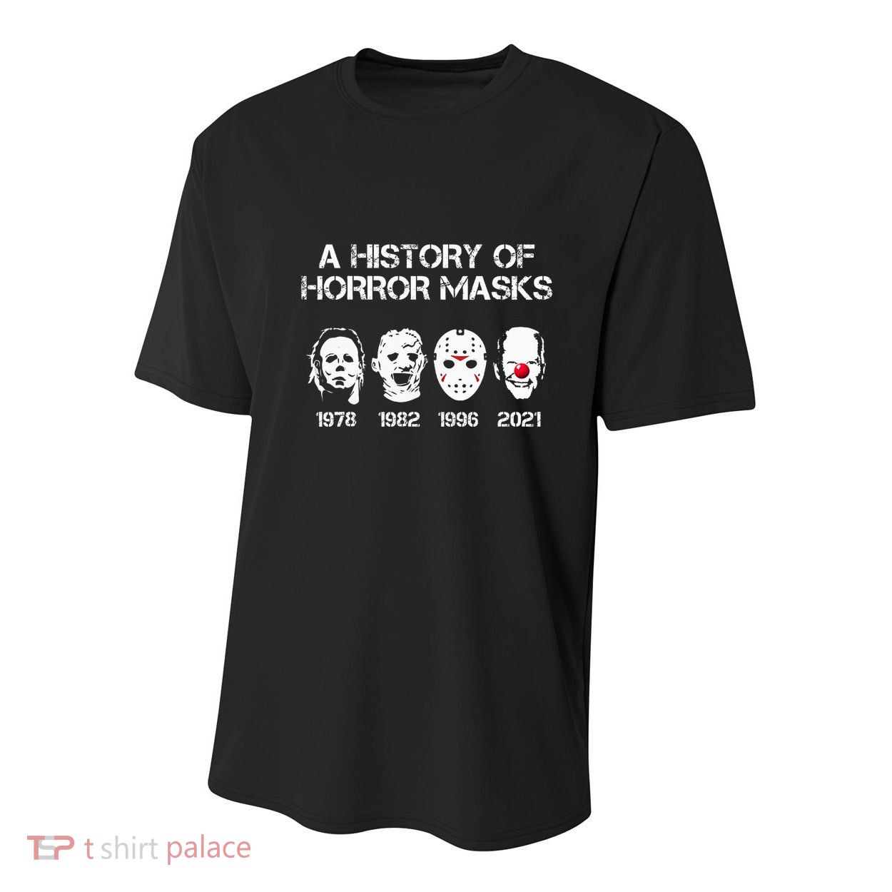 A History Of Horror Masks Halloween Funny Costume AntiBiden Youth Performance Sprint T-Shirt