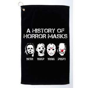 A History Of Horror Masks Halloween Funny Costume AntiBiden Platinum Collection Golf Towel