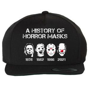 A History Of Horror Masks Halloween Funny Costume AntiBiden Wool Snapback Cap