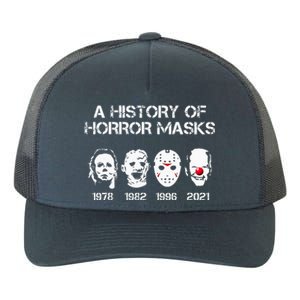 A History Of Horror Masks Halloween Funny Costume AntiBiden Yupoong Adult 5-Panel Trucker Hat