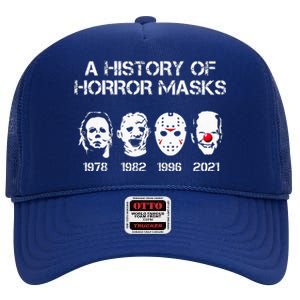 A History Of Horror Masks Halloween Funny Costume AntiBiden High Crown Mesh Back Trucker Hat