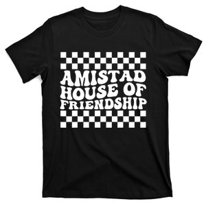 Amistad House Of Friendship Red Retro Groovy Social Amistad T-Shirt