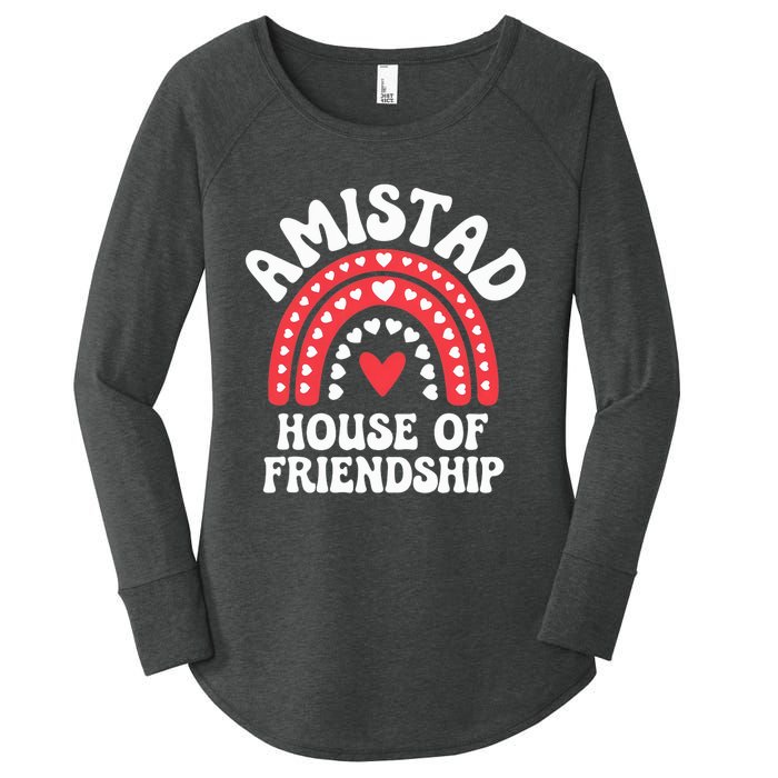 Amistad House Of Friendship Boho Heart Rainbow Women's Perfect Tri Tunic Long Sleeve Shirt