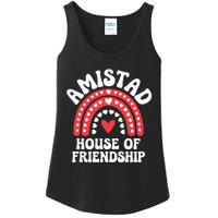 Amistad House Of Friendship Boho Heart Rainbow Ladies Essential Tank