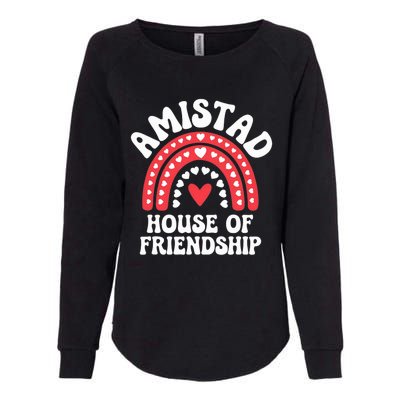 Amistad House Of Friendship Boho Heart Rainbow Womens California Wash Sweatshirt