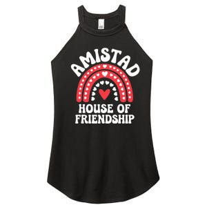 Amistad House Of Friendship Boho Heart Rainbow Women's Perfect Tri Rocker Tank