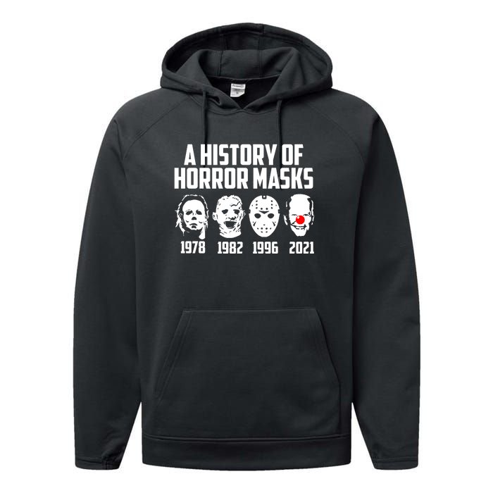 A History Of Horror Masks Halloween Funny Costume Anti Biden Performance Fleece Hoodie