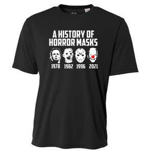 A History Of Horror Masks Halloween Funny Costume Anti Biden Cooling Performance Crew T-Shirt