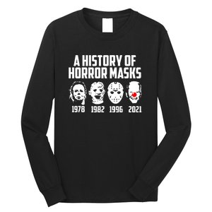 A History Of Horror Masks Halloween Funny Costume Anti Biden Long Sleeve Shirt