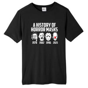 A History Of Horror Masks Halloween Funny Costume Anti Biden Tall Fusion ChromaSoft Performance T-Shirt