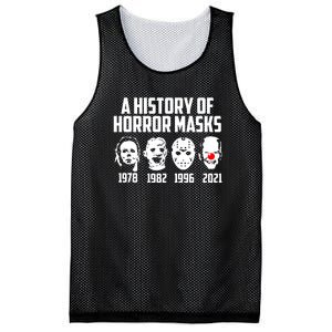 A History Of Horror Masks Halloween Funny Costume Anti Biden Mesh Reversible Basketball Jersey Tank