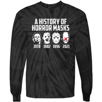 A History Of Horror Masks Halloween Funny Costume Anti Biden Tie-Dye Long Sleeve Shirt