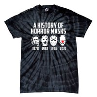 A History Of Horror Masks Halloween Funny Costume Anti Biden Tie-Dye T-Shirt