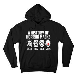 A History Of Horror Masks Halloween Funny Costume Anti Biden Tall Hoodie