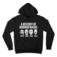 A History Of Horror Masks Halloween Funny Costume Anti Biden Tall Hoodie