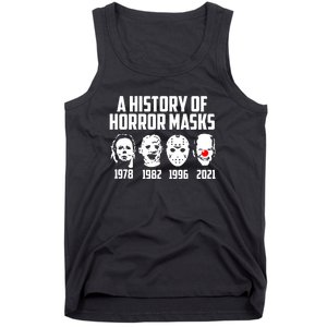 A History Of Horror Masks Halloween Funny Costume Anti Biden Tank Top