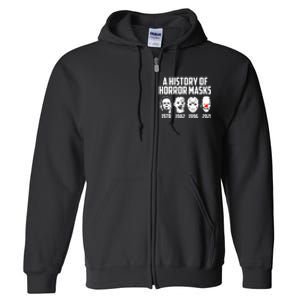 A History Of Horror Masks Halloween Funny Costume Anti Biden Full Zip Hoodie