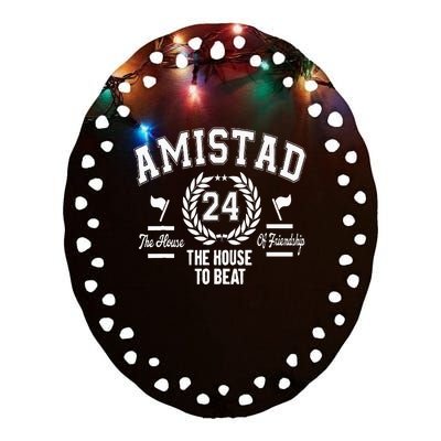 Amistad House Of Friendship House Friendship School Spirit Ceramic Oval Ornament