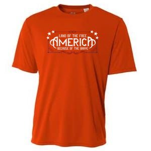 America Home Of The Free Because Of The Brave Patriotic Gift Cooling Performance Crew T-Shirt