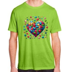 Autism Heart Of Puzzle Pieces Love Acceptance Awareness Funny Gift Adult ChromaSoft Performance T-Shirt