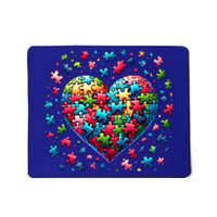 Autism Heart Of Puzzle Pieces Love Acceptance Awareness Funny Gift Mousepad