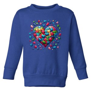 Autism Heart Of Puzzle Pieces Love Acceptance Awareness Funny Gift Toddler Sweatshirt