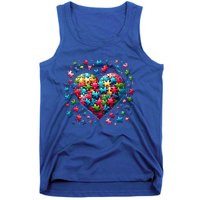 Autism Heart Of Puzzle Pieces Love Acceptance Awareness Funny Gift Tank Top