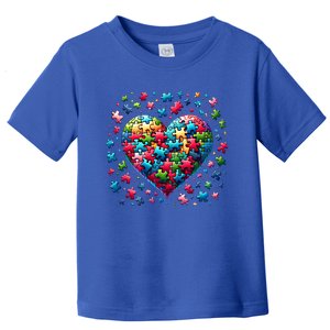 Autism Heart Of Puzzle Pieces Love Acceptance Awareness Funny Gift Toddler T-Shirt