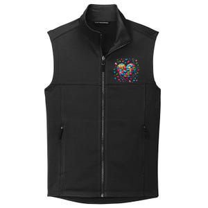 Autism Heart Of Puzzle Pieces Love Acceptance Awareness Funny Gift Collective Smooth Fleece Vest