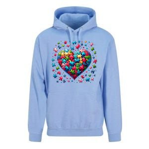 Autism Heart Of Puzzle Pieces Love Acceptance Awareness Funny Gift Unisex Surf Hoodie