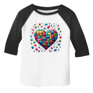 Autism Heart Of Puzzle Pieces Love Acceptance Awareness Funny Gift Toddler Fine Jersey T-Shirt