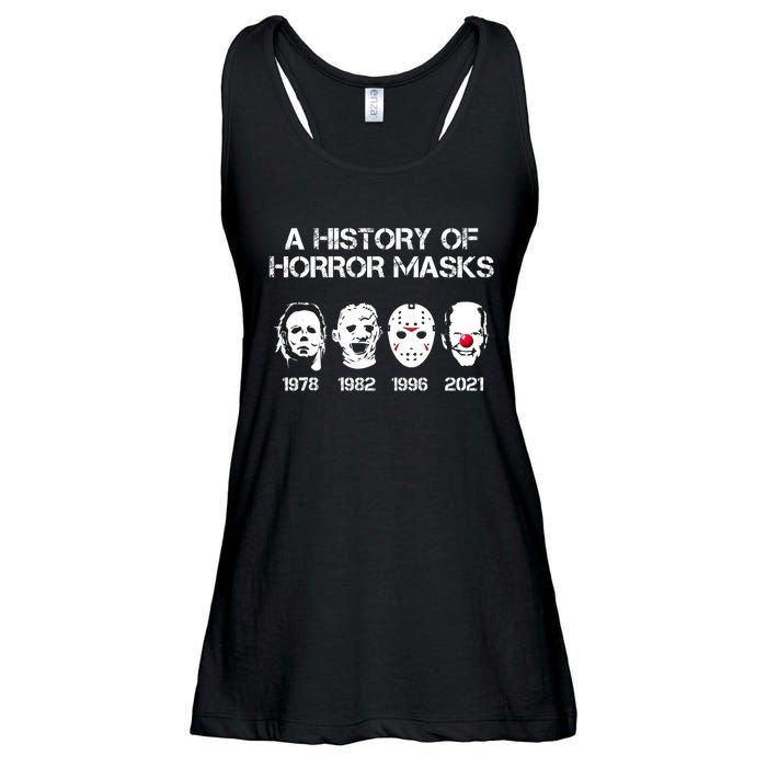 A History Of Horror Masks Halloween Funny Costume Anti Biden Ladies Essential Flowy Tank