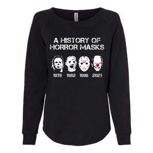 A History Of Horror Masks Halloween Funny Costume Anti Biden Womens California Wash Sweatshirt