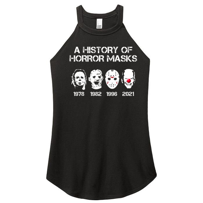 A History Of Horror Masks Halloween Funny Costume Anti Biden Women's Perfect Tri Rocker Tank