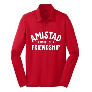 Amistad House Of Friendship Friendly School Spirit Silk Touch Performance Long Sleeve Polo