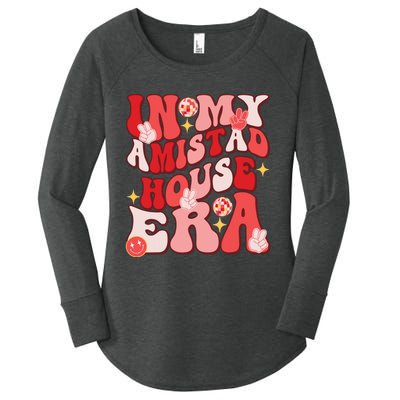 Amistad House Of Friendship Red Retro Groovy Social Amistad Women's Perfect Tri Tunic Long Sleeve Shirt