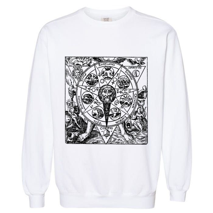 Alchemy Hermeticism Occult Magic Magick Graphic Tee Garment-Dyed Sweatshirt
