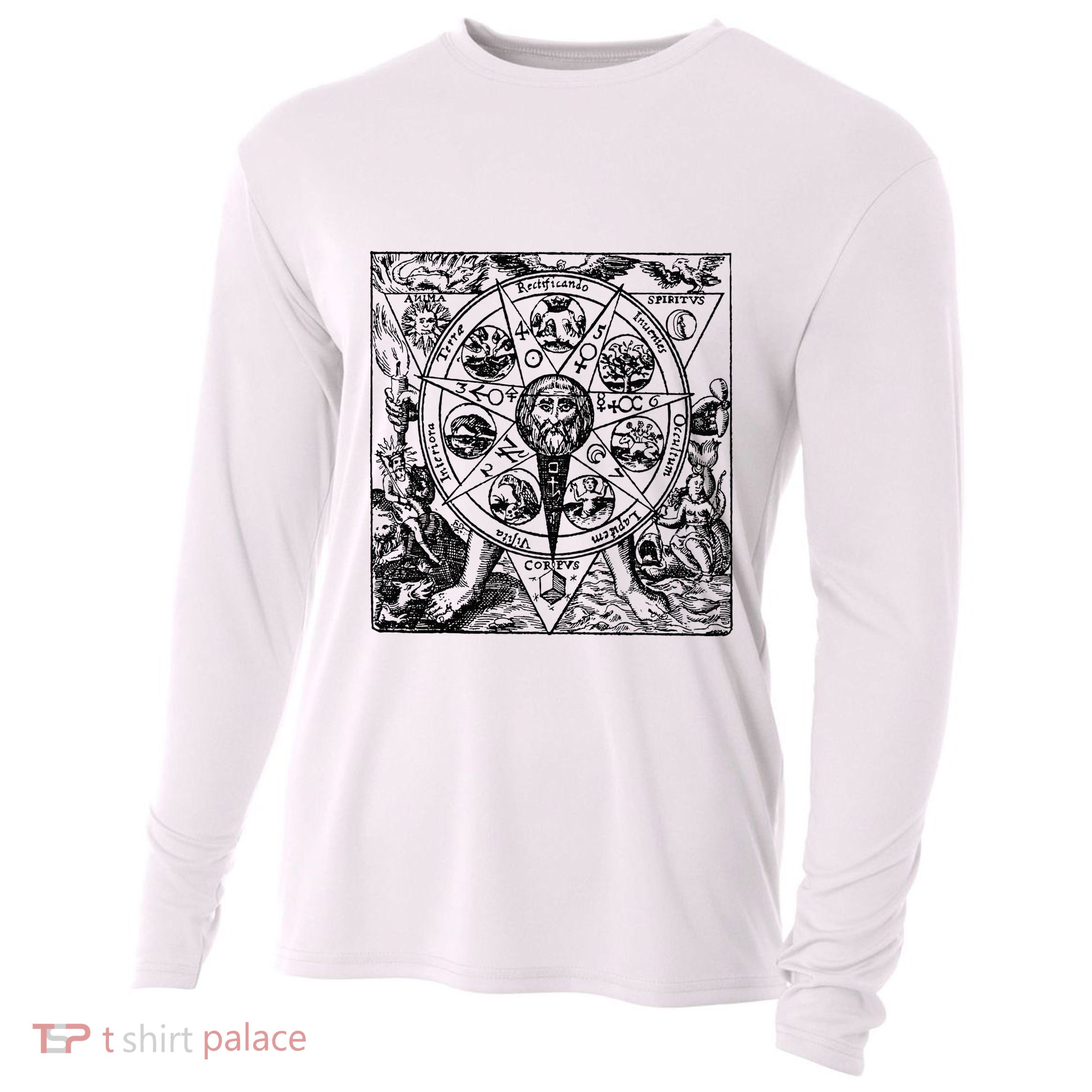 Alchemy Hermeticism Occult Magic Magick Graphic Tee Cooling Performance Long Sleeve Crew
