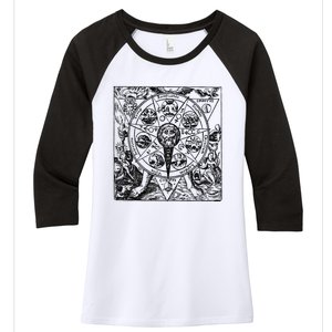 Alchemy Hermeticism Occult Magic Magick Graphic Tee Women's Tri-Blend 3/4-Sleeve Raglan Shirt