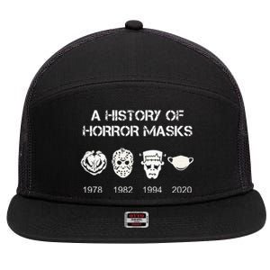 A History Of Horror Masks Halloween & Movie Gift 7 Panel Mesh Trucker Snapback Hat