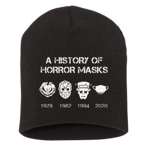 A History Of Horror Masks Halloween & Movie Gift Short Acrylic Beanie