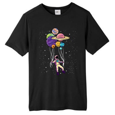 Astronaut Holding Planet Balloons STEM Kids Tall Fusion ChromaSoft Performance T-Shirt