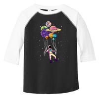 Astronaut Holding Planet Balloons STEM Kids Toddler Fine Jersey T-Shirt