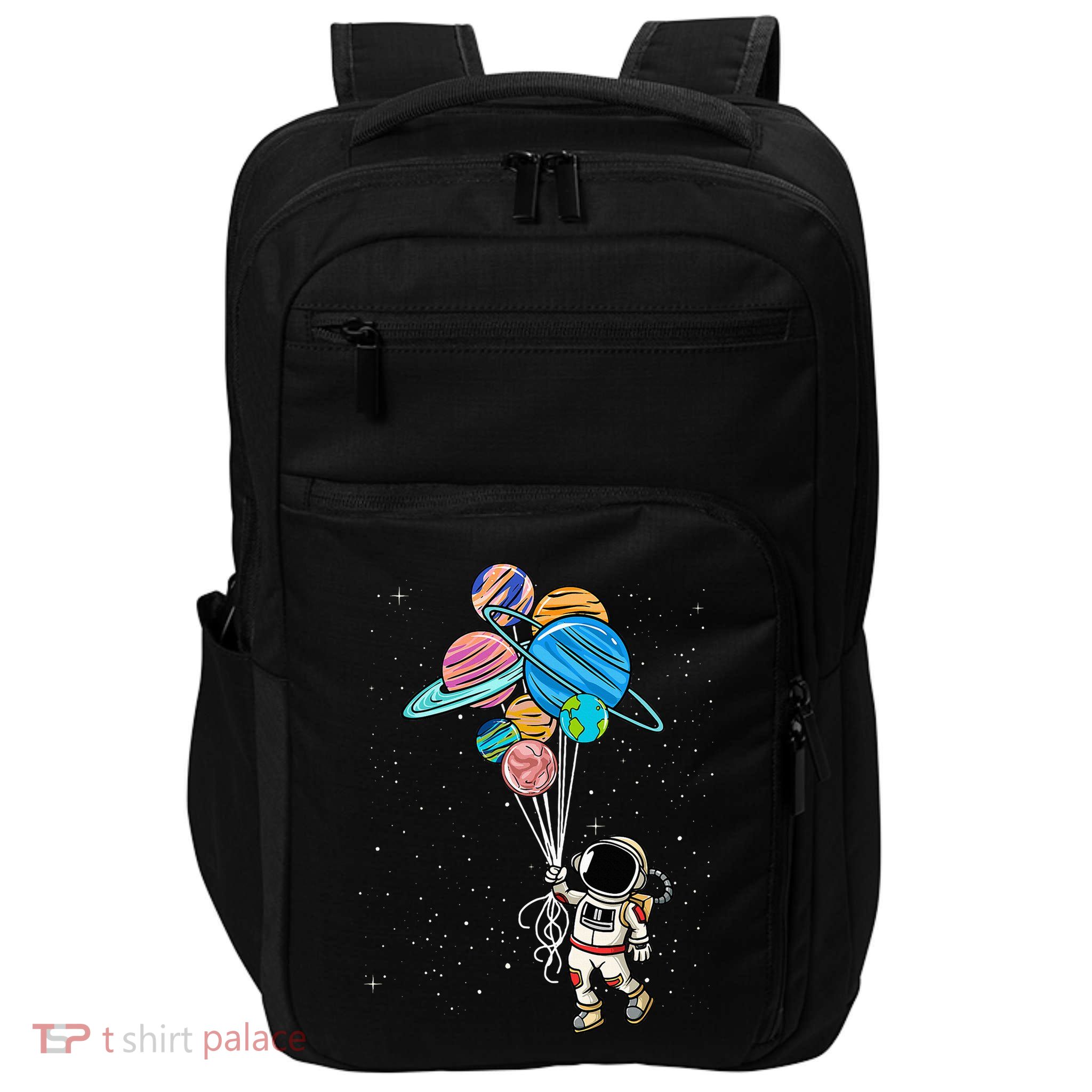 Astronaut Holding Planet Balloons Boysgirls Stem Impact Tech Backpack